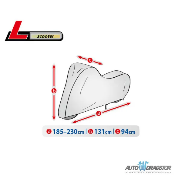 CERADA ZA SKUTER VODONEPROPUSNA veličina .M L 185-230/V 131/Š 94 