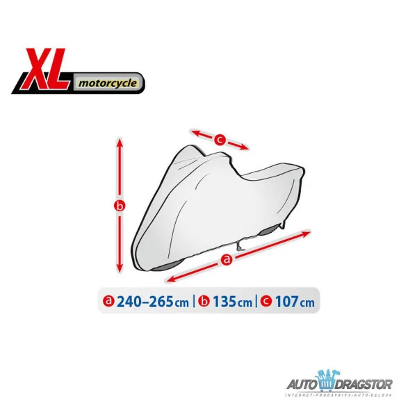 CERADA ZA MOTOR veličina  XL D 240/265/V 135/Š 107CM 