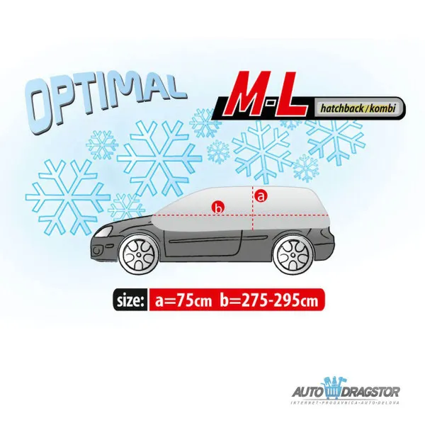 CERADA ZA AUTOMOBIL HATCHBACK veličina M-L (275-295)x75CM 