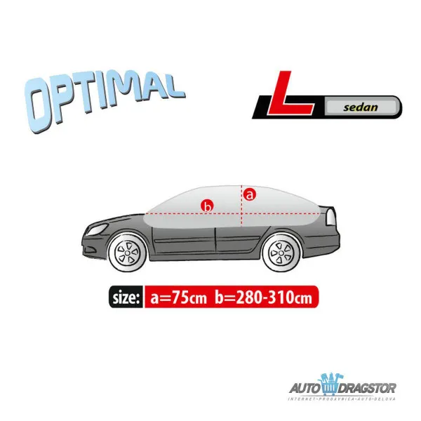 CERADA ZA AUTOMOBIL SEDAN veličina L (280-310)x75CM 