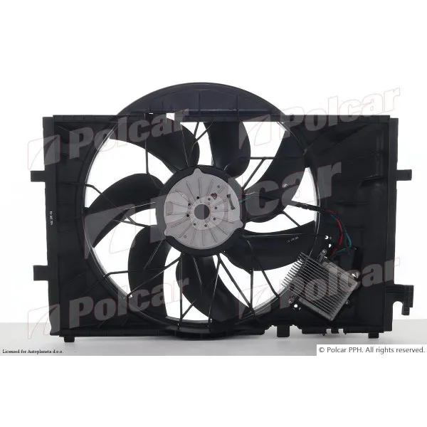 Ventilator hladnjaka sa nosačem MERCEDES C-KLASSE (W203), 00-07; CLC-KLASSE (CL203), 08-11; CLK-KLASSE (C209), 02-10; 