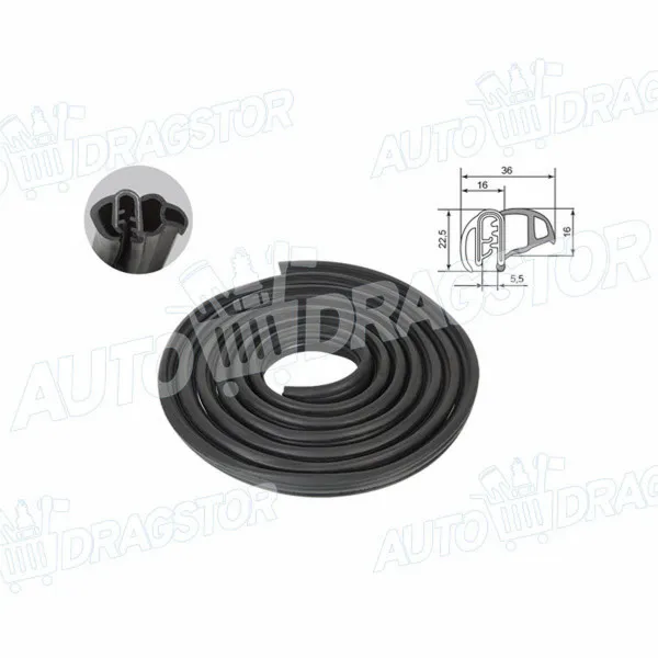 Keder vrata PEUGEOT 206/206+ (2_), 98-12; 