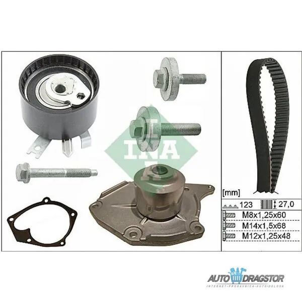 Set zupčastog kaiša sa vodenom pumpom DACIA, NISSAN, RENAULT 