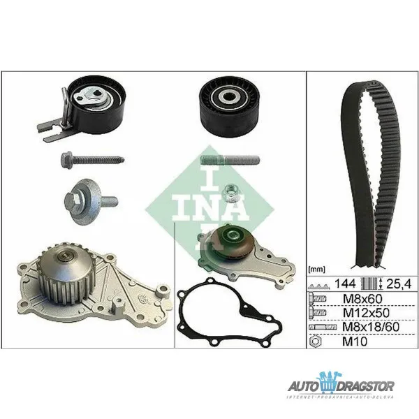 Set zupčastog kaiša sa vodenom pumpom CITROËN, FORD, PEUGEOT, TOYOTA 