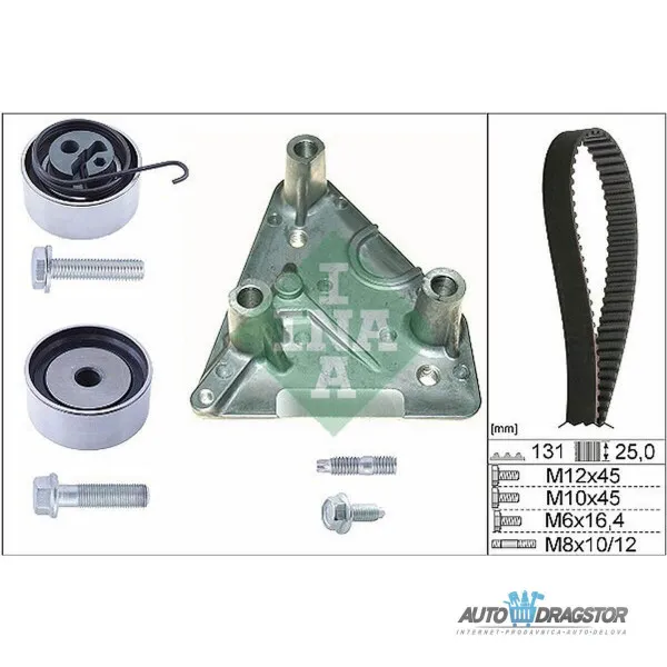 Zupčasti kaiš komplet OPEL ASTRA G (T98), 98-09; COMBO C, 00-11; CORSA C (X01), 00-06; MERIVA (X03), 03-10; 