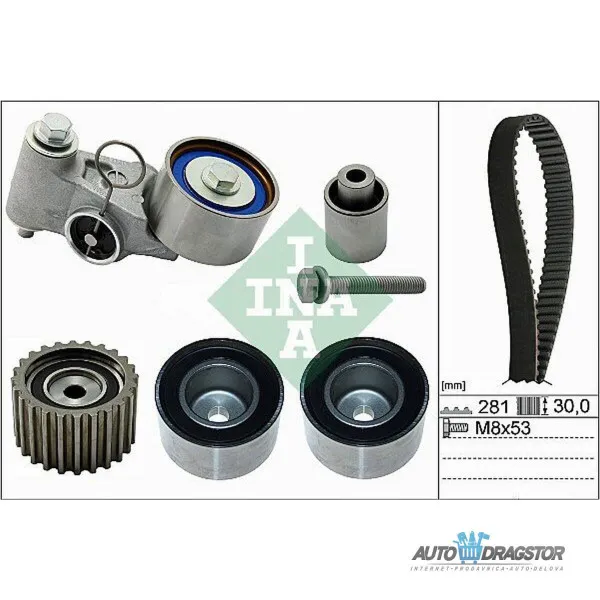 Zupčasti kaiš komplet SUBARU FORESTER (SG), 02-08; FORESTER (SH), 08-13; IMPREZA (GD/GG), 00-07; IMPREZA (GE/GH/GR), 07-13; LEGACY (BL/BP/BPS), 04-09; LEGACY 