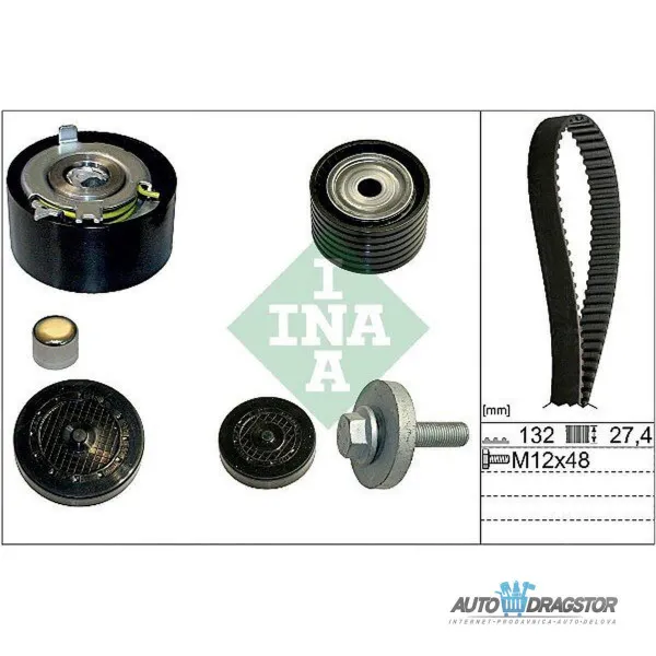 Zupčasti kaiš komplet RENAULT CLIO III (R0/1), 05-14; FLUENCE (L30), 10-; LAGUNA II (G), 01-07; LAGUNA III (T), 07-15; MEGANE II (M), 02-08; MEGANE III (Z), 0 