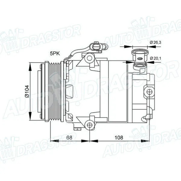 Kompresor klime OPEL ASTRA G (T98), 98-09; ASTRA H (A04), 03-14; 