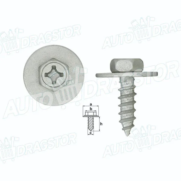 Specijalni šraf TOYOTA AVENSIS (T22), 97-03; AVENSIS (T25), 03-08; AYGO (AB1), 05-14; CAMRY (XV30), 01-06; CARINA E, 92-97; COROLLA (E11), 97-02; COROLLA (E12) 