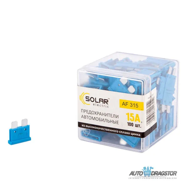 OSIGURAČI 15A 100KOM PLASTIČNA KUTIJA 