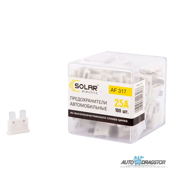 OSIGURAČI 25A 100KOM PLASTIČNA KUTIJA 