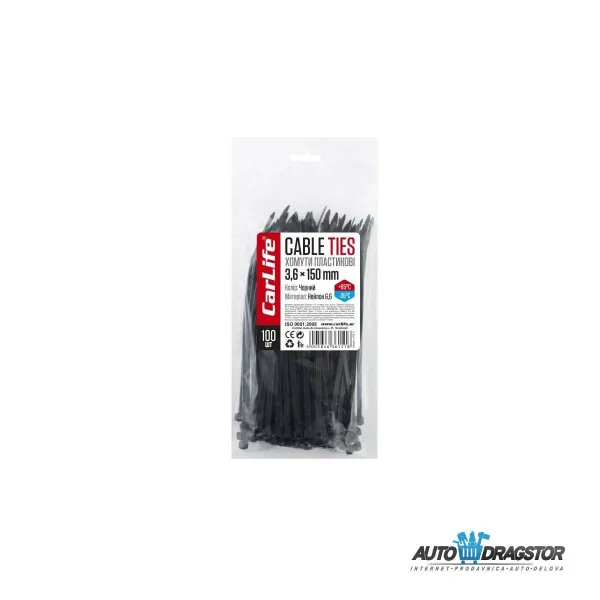 PLASTIČNE VEZICE CRNE 150x3.6 100KOM 