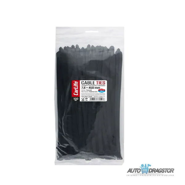 PLASTIČNE VEZICE CRNE 450/7.6 100KOM 