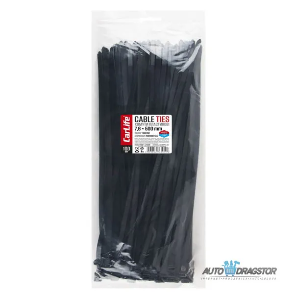 PLASTIČNE VEZICE CRNE 500/7.6 100KOM 