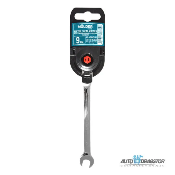 KOMBINOVANI KLJUČ SA ČEGRTALJKOM I ZGLOBOM-BRZI KLJUČ 9MM 