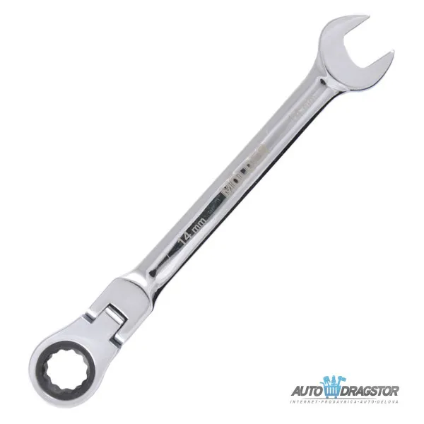 KOMBINOVANI KLJUČ SA ČEGRTALJKOM I ZGLOBOM-BRZI KLJUČ 14MM 
