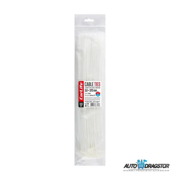 PLASTIČNE VEZICE BELE 370/3.6 100KOM 