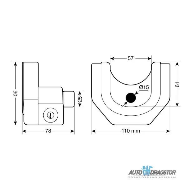 BRAVA ZA ZAKLJUČAVANJE PRIKOLICE 