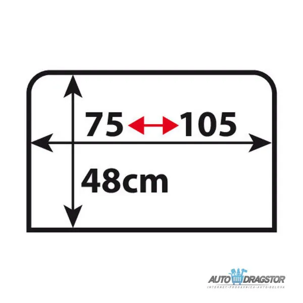 ZAŠTITA OD SUNCA BOČNA ŠIRINA 75-105/VISINA 48CM ZA SUV/4x4 VOZILA  2KOM 