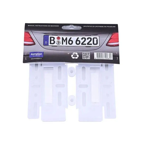 PLASTIČNI NEVIDLJIVI OKVIR ZA REGISTARSKU TABLICU PROVIDNI SET 2KOM 