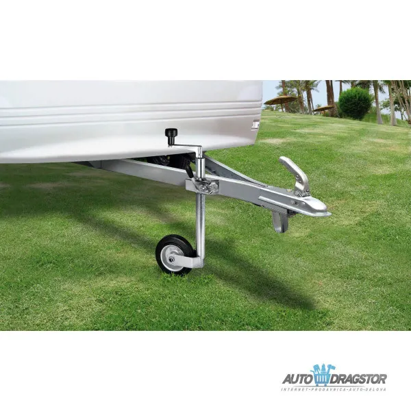 POTPORNI TOČAK ZA PRIKOLICU BEZ OBUJMICE STATIČKO OPTEREĆ. MAX 80KG,ČELIČNA CEV 3.5CM,PRODU. 47.5-72 