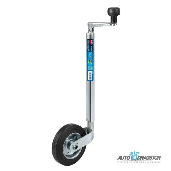 POTPORNI TOČAK ZA PRIKOLICU BEZ OBUJMICE STATIČKO OPTEREĆ. MAX 80KG,ČELIČNA CEV 3.5CM,PRODU. 47.5-72 