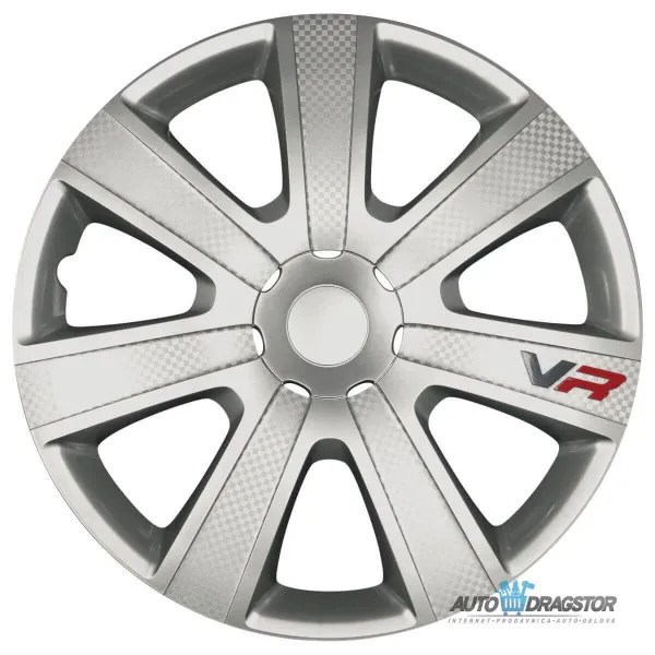 UNIVERZALNE RATKAPNE 15 VR CARBON-SILVER- ABS SET 