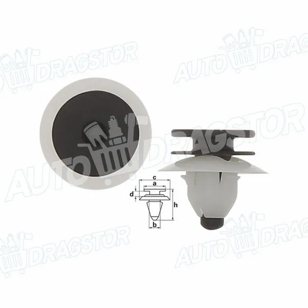 Žabica lajsne VOLVO C30, 06-13; S40 (MS), 04-12; S60, 10-19; S80 (AS), 06-16; V40, 12-19; V50 (MW), 04-12; V60, 10-19; V70 (BW), 07-16; XC60, 08-17; XC70 (SW), 