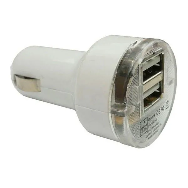 DUPLI USB PUNJAČ BELI 1A+2.1A 