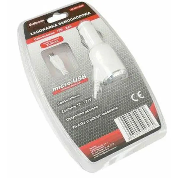 PUNJAČ ZA VOZILO 12/24V ,2,1A SA MICRO USB ULAZOM 