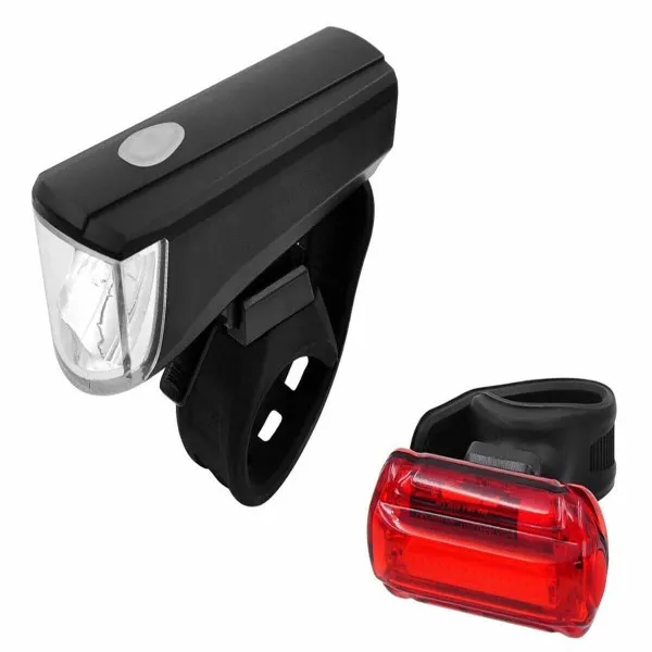 SET SVETALA ZA BICIKL -  CRNA 1 LED + ZADNJA COB 