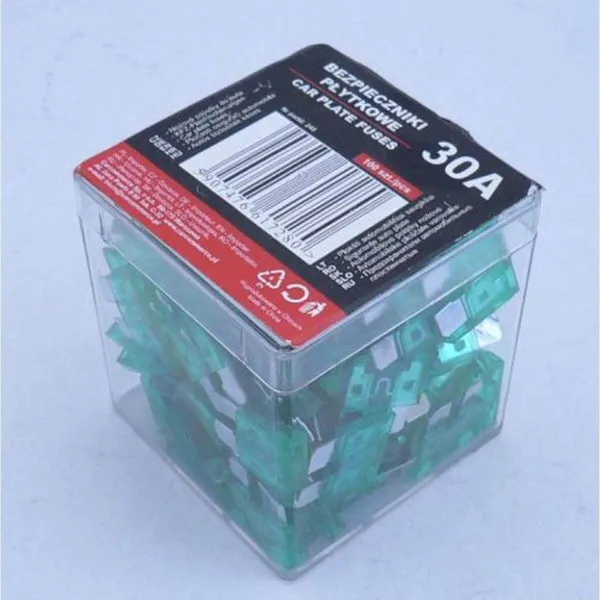 OSIGURAČI 30A 100KOM PLASTIČNA KUTIJA 