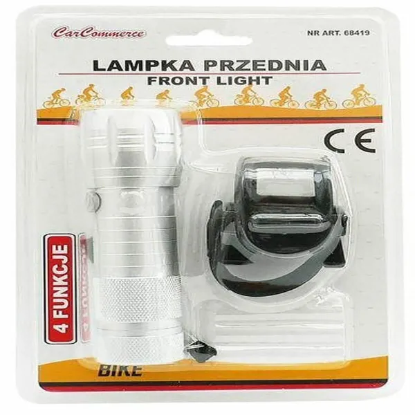 PREDNJA LAMPA ZA BICIKL, SREBRNA, 9 SMD LED 