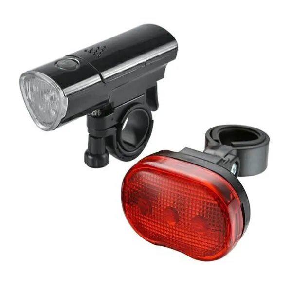 SET SVETALA ZA BICIKL - PREDNJE CRNO 5 LED + ZADNJE 3 LED 