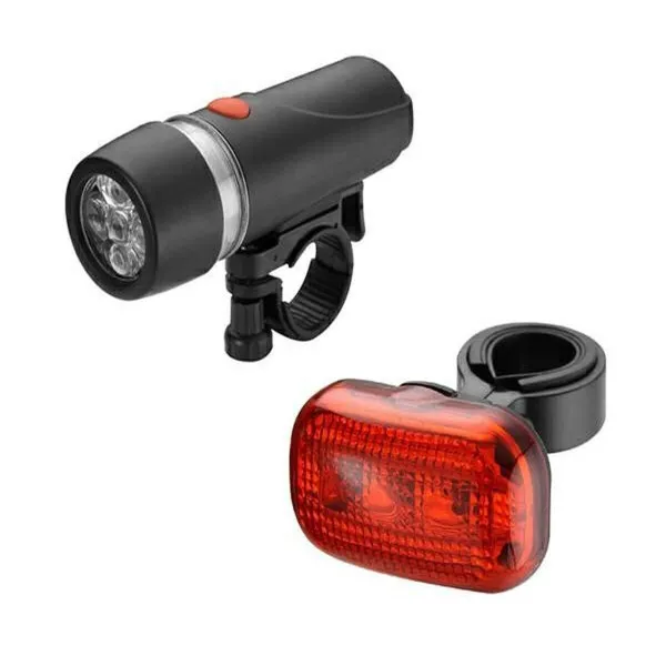 SET SVETALA ZA BICIKL - PREDNJE CRNA 5 LED + ZADNJA 3 LED 