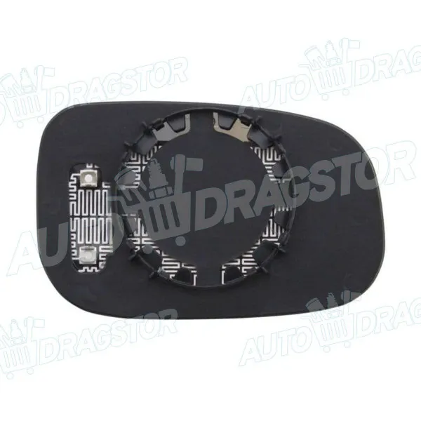 Staklo retrovizora sa nosačem VOLVO C30, 06-13; C70, 06-13; S40 (MS), 04-12; S60 (RS), 00-09; S80 (AS), 06-16; V50 (MW), 04-12; V70 (BW), 07-16; 