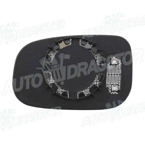 Staklo retrovizora sa nosačem VOLVO C30, 06-13; C70, 06-13; S40 (MS), 04-12; S60 (RS), 00-09; S80 (AS), 06-16; V50 (MW), 04-12; V70 (BW), 07-16; 