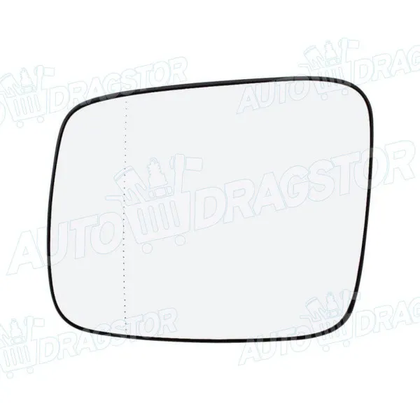 Staklo retrovizora sa nosačem VOLKSWAGEN CARAVELLE (T4), 90-03; TRANSPORTER (T4), 90-03; 