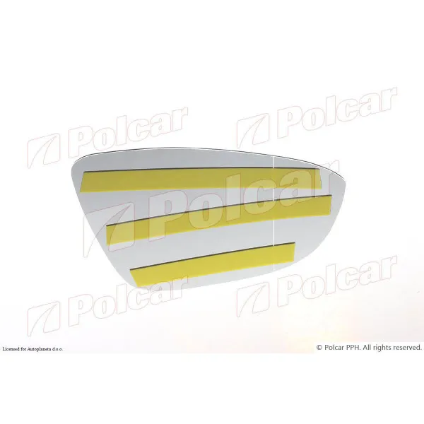 Staklo retrovizora VOLKSWAGEN BEETLE (5C1), 11-; CC (358), 12-17; EOS (1F), 06-10; JETTA (1B), 10-18; PASSAT (B7), 10-15; PASSAT CC (357), 08-12; SCIROCCO (Typ 