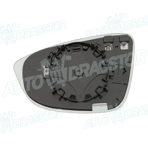 Staklo retrovizora sa nosačem VOLKSWAGEN BEETLE (5C1), 11-; CC (358), 12-17; EOS (1F), 06-10; JETTA (1B), 10-18; PASSAT (B7), 10-15; PASSAT CC (357), 08-12; SC 