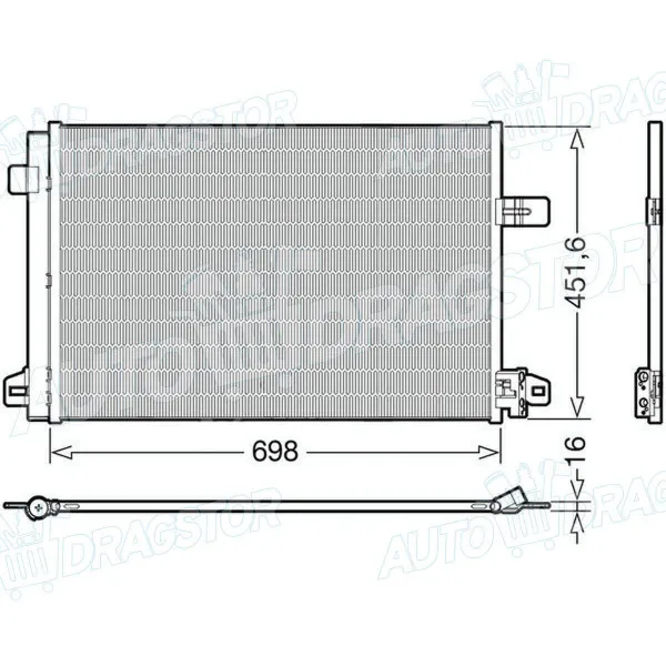 Hladnjak klime VOLKSWAGEN CARAVELLE (T6), 15-; MULTIVAN (T6), 16-; TRANSPORTER (T6), 15-; 