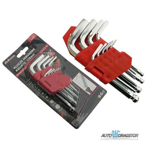 SET IMBUS KLJUČEVA  LOPTASTA GLAVA 9KOM (1.5/2/2.5/3/4/5/6/8/10) KRACI 130MM 
