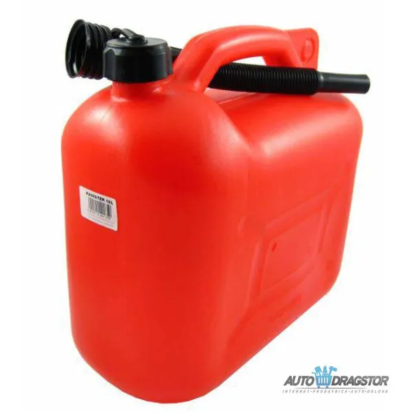 PLASTIČNI KANISTER 10L SA LEVKOM CRVENI 