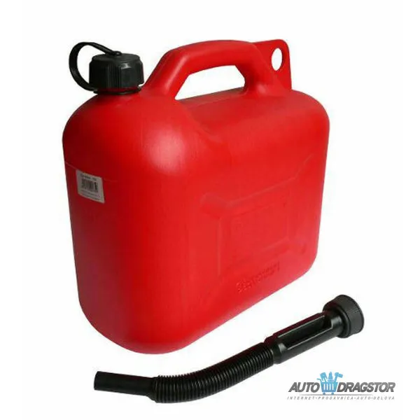 PLASTIČNI KANISTER 10L SA LEVKOM CRVENI 