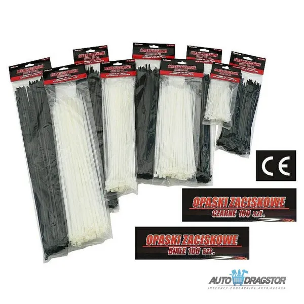 PLASTIČNE VEZICE BELE 380/4.8 100KOM 