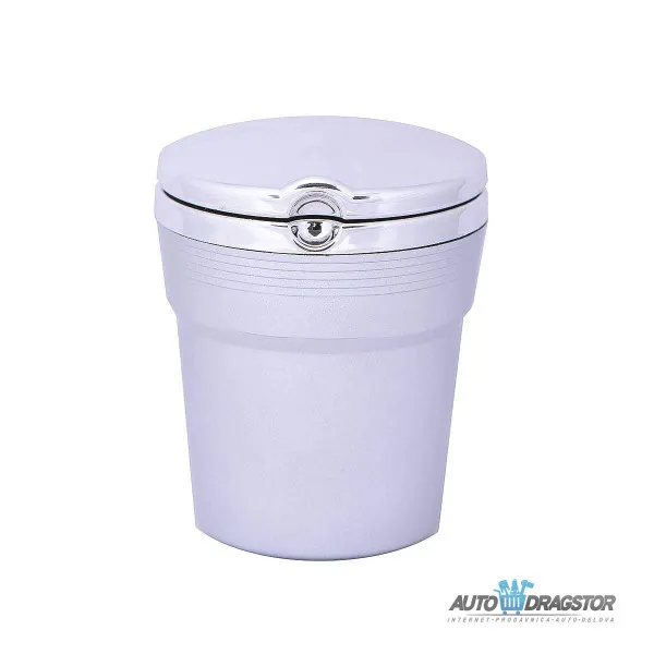 UNIVERZALNA PEPELJARA ZA KOLA SA LED SVETLOM SREBRNA 