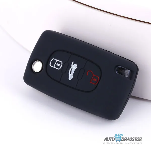 SILIKONSKA NAVLAKA ZA KLJUČEVE CRNA PEUGEOT 