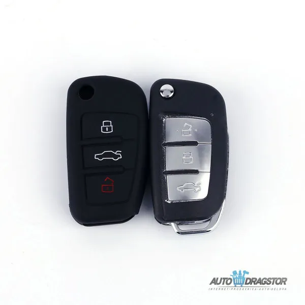 SILIKONSKA NAVLAKA ZA KLJUČEVE CRNA AUDI 