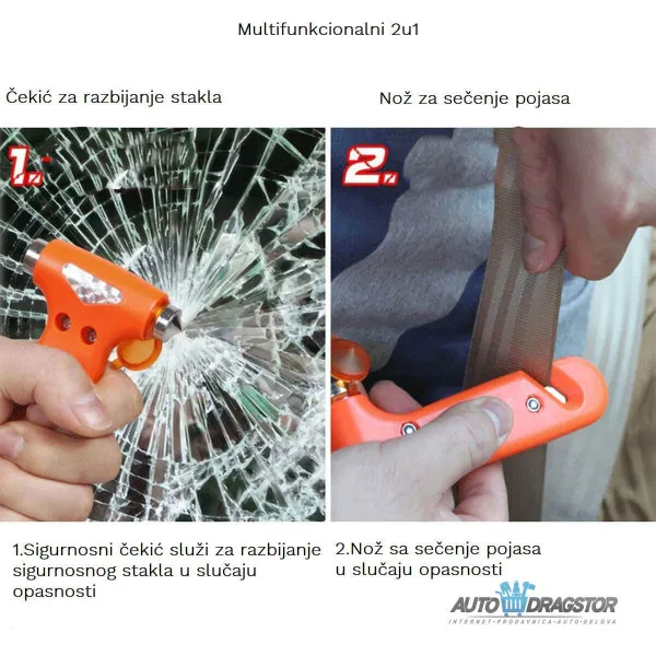 ČEKIĆ ZA RAZBIJANJE SIGURNOSNOG STAKLA 