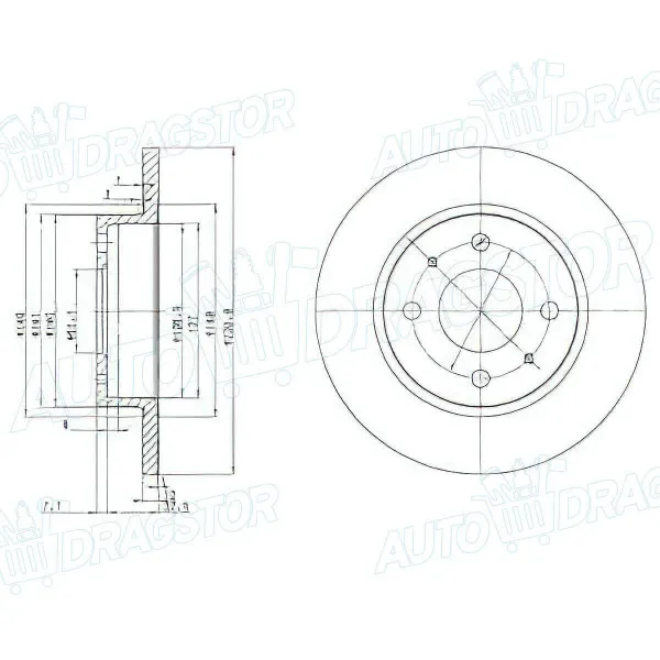 Kočioni diskovi NISSAN SUNNY (B12), 86-91; SUNNY (N13), 86-91; 